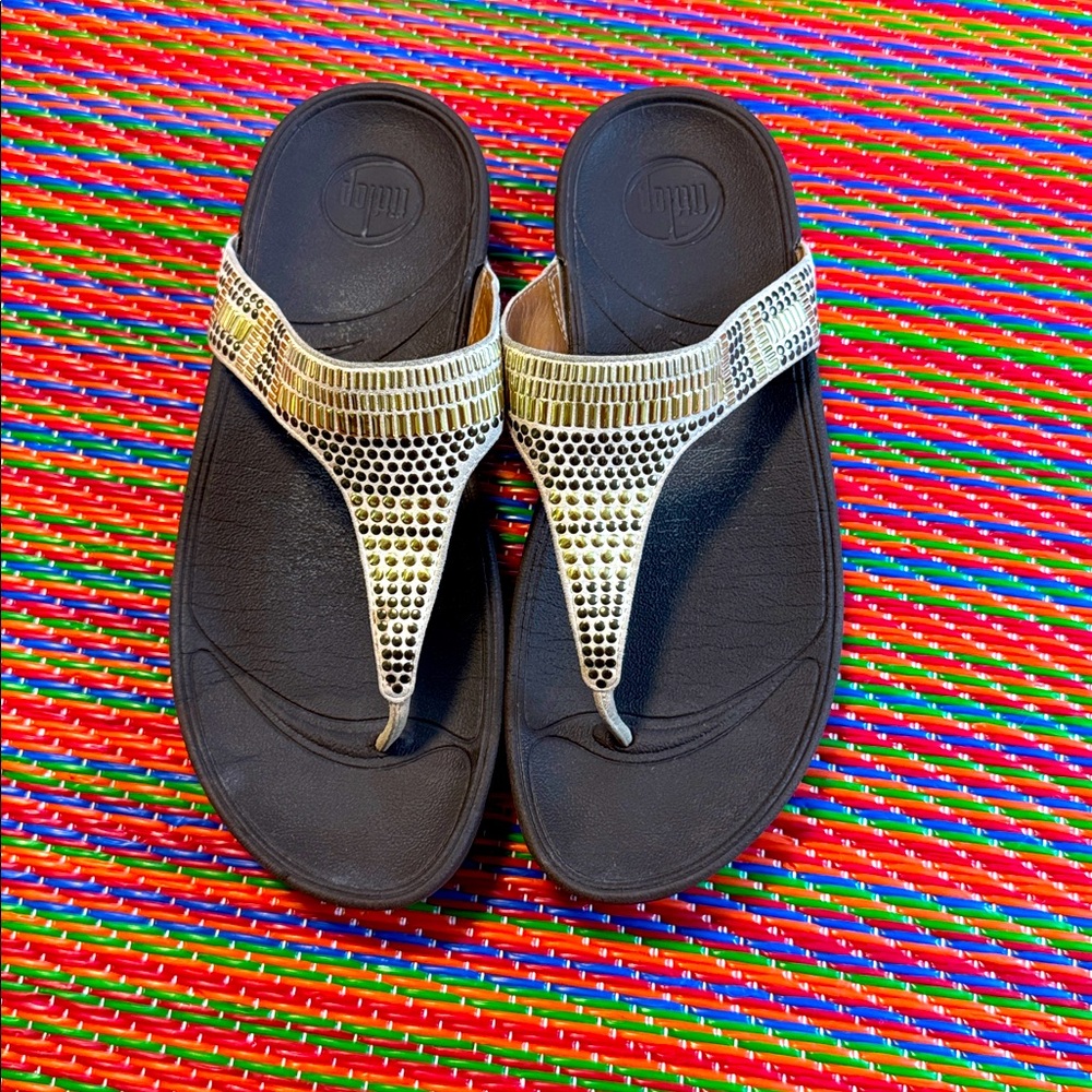 Fitflop Sandals Women's sz 8 Platform Wedge Flip Flop